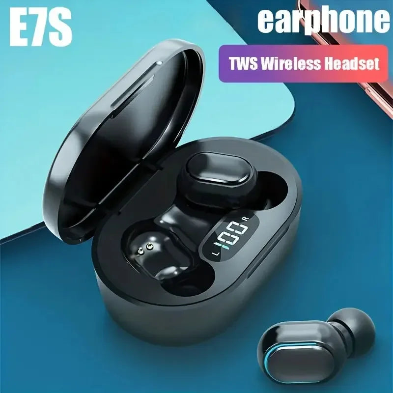 Auriculares inalámbricos TWS E7S con Bluetooth, deportivos, resistentes al agua, con micrófono y compatibles con todos los teléfonos inteligentes.