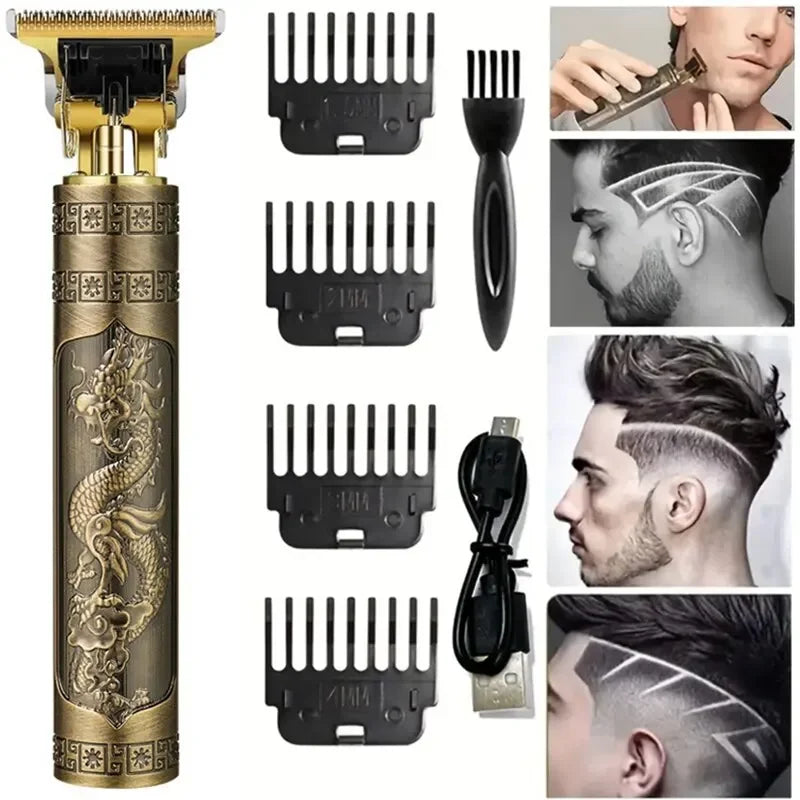 Cortadora de pelo eléctrica profesional inalámbrica por USB, recortadora de barba profesional, kit de corte de pelo, máquina cortadora de pelo