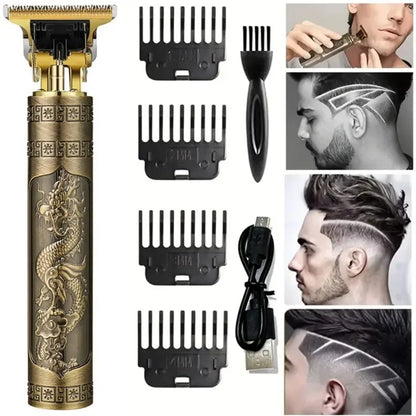 Cortadora de pelo eléctrica profesional inalámbrica por USB, recortadora de barba profesional, kit de corte de pelo, máquina cortadora de pelo