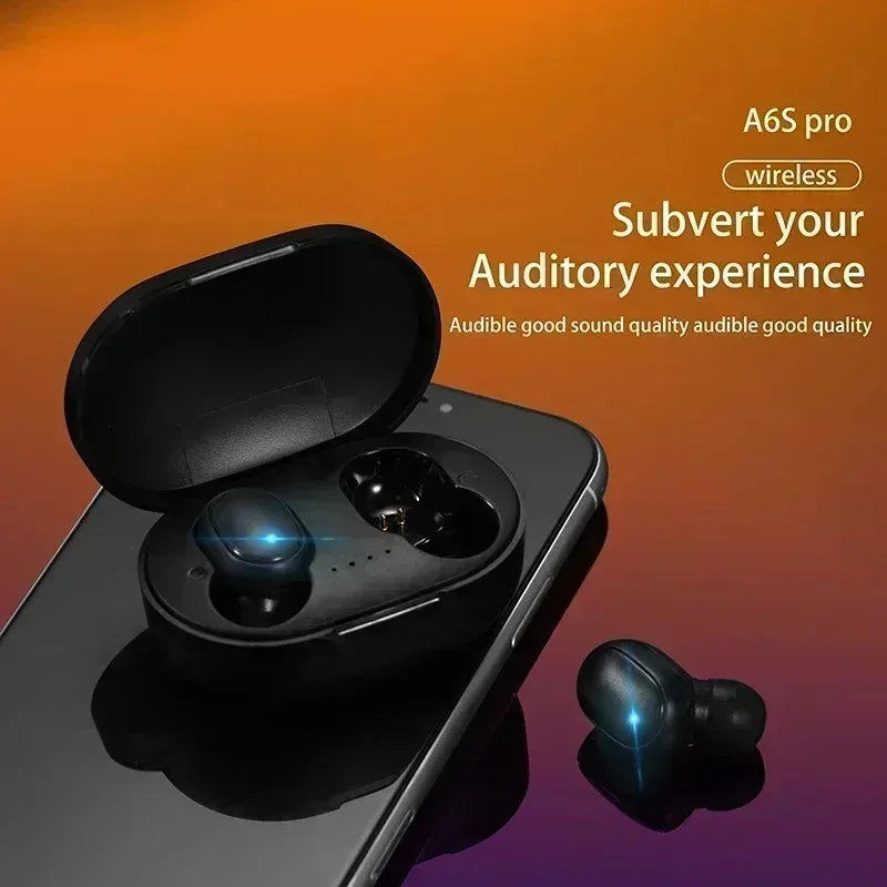 Auriculares inalámbricos Bluetooth A6S TWS originales, deportivos, intraauriculares con micrófono para Xiaomi, iPhone y Lenovo.