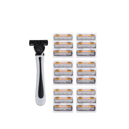 Maquinilla de afeitar de diseño nuevo para hombres, afeitadora de tres capas, afeitadora reutilizable, cuchilla importada, herramienta múltiple, cabezal de cambio
