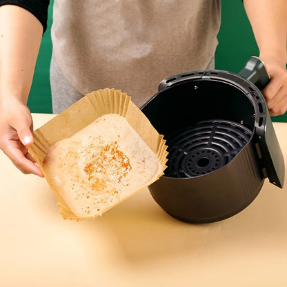 Papel especial para freidora de aire, papel de silicona absorbente de aceite, almohadilla especial para alimentos, platos de papel para el hogar, 50/100 unidades