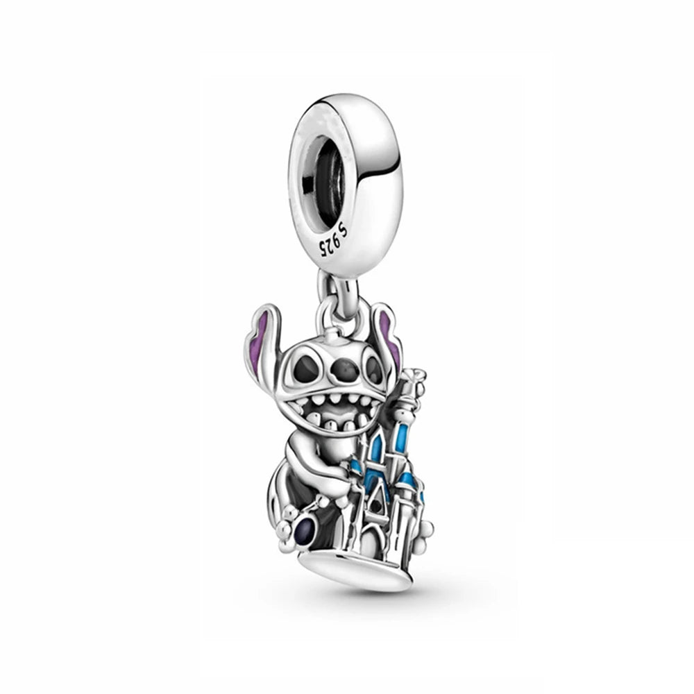 Charms de Disney Stitch Marvel Rescuer Star Wars para pulsera Pandora original de plata de ley 925, collar para mujer, joyería