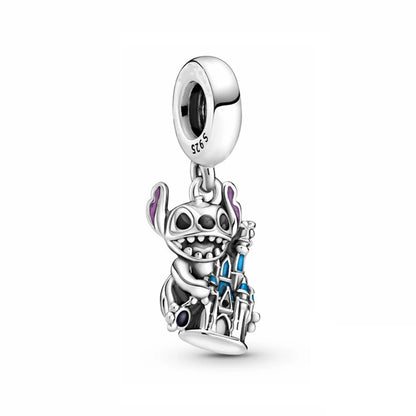 Charms de Disney Stitch Marvel Rescuer Star Wars para pulsera Pandora original de plata de ley 925, collar para mujer, joyería