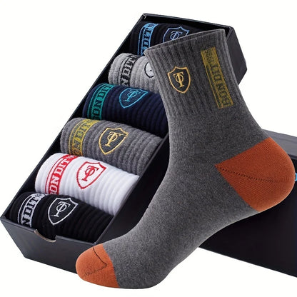 5PCS Set Mens Ultra Breathable Stylish Sports Socks for High Performance Basketball Football Fashion Multipack