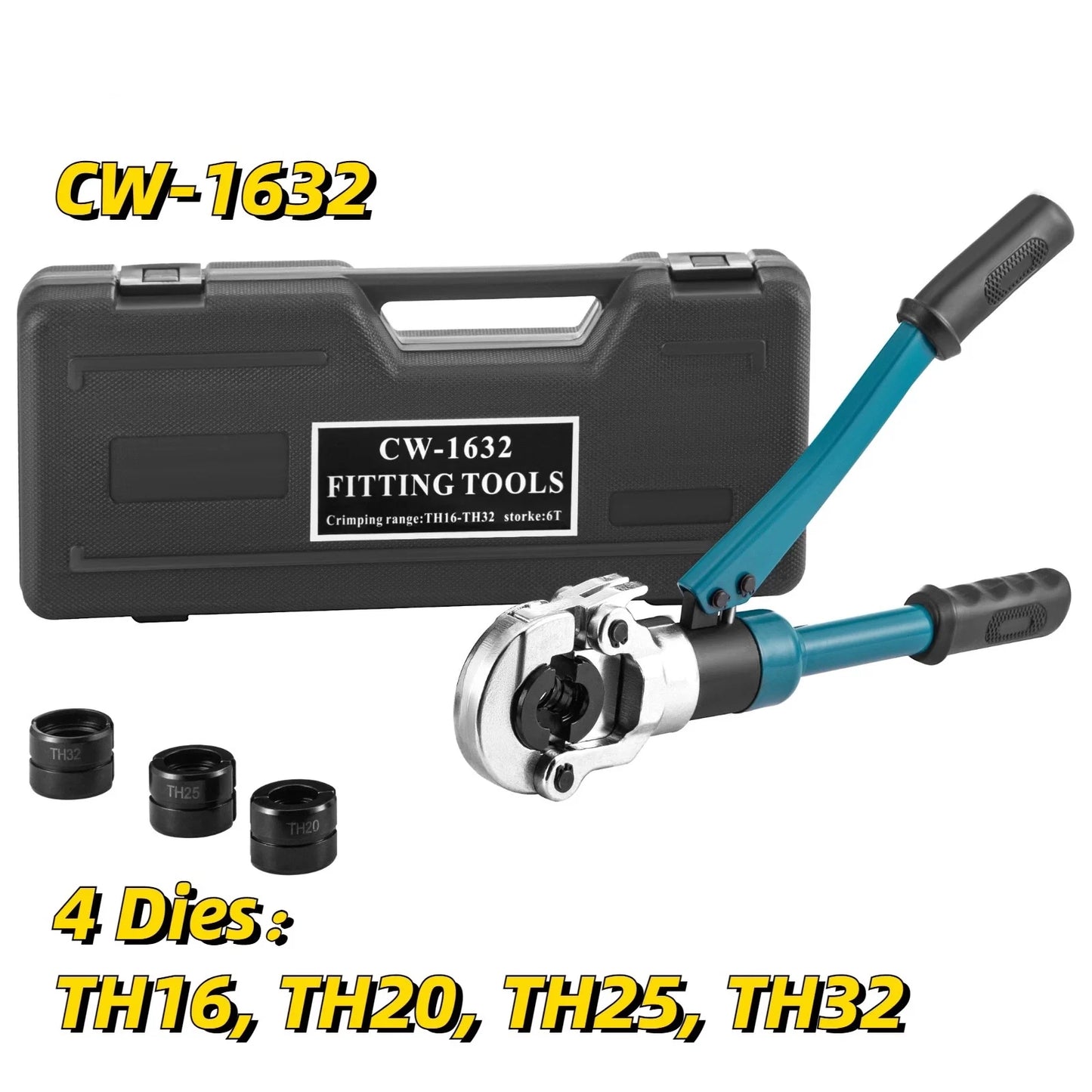 VEVOR - Herramientas de prensado hidráulicas para tubos Pex de aluminio y plástico CW-1632, crimpadora de plomería a presión para PB
