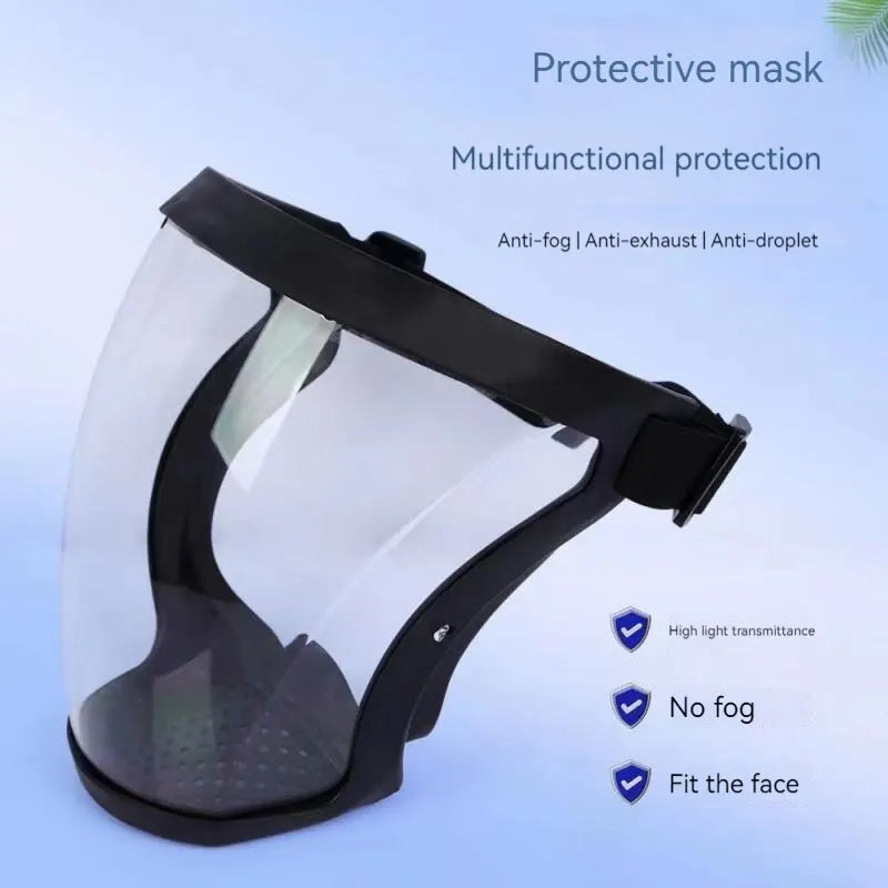 Máscara transparente antivaho y antipolvo, gafas de soldadura de alta definición antivaho, protección facial completa montada en la cabeza