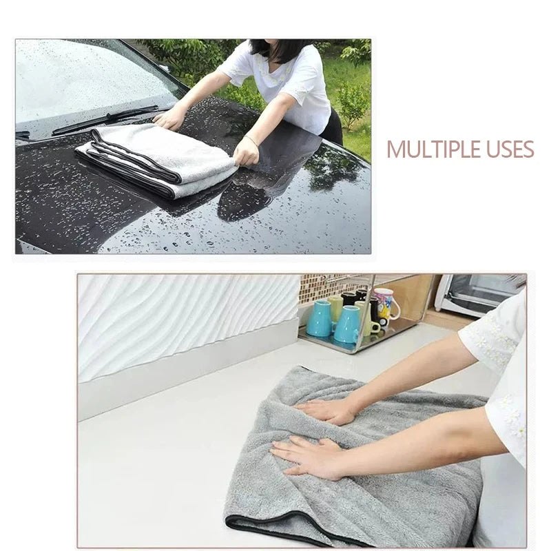 Toalla de microfibra para lavado de autos, paño de limpieza para autos de súper absorción, toalla de microfibra premium para auto, secado único