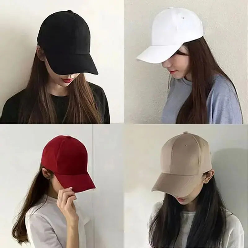Gorra de béisbol de color liso para mujer, pequeña, de primavera y verano, color negro, informal y versátil, para hombre.
