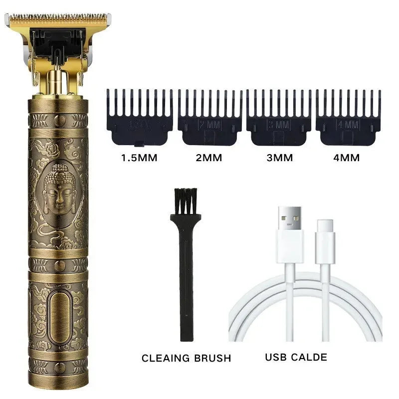 Cortadora de pelo eléctrica profesional inalámbrica por USB, recortadora de barba profesional, kit de corte de pelo, máquina cortadora de pelo