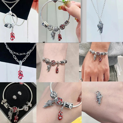 Charms de Disney Stitch Marvel Rescuer Star Wars para pulsera Pandora original de plata de ley 925, collar para mujer, joyería