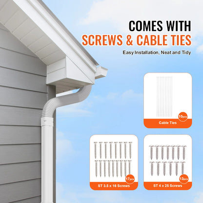 VEVOR - Cubierta decorativa de PVC para tubería de aire acondicionado (minisplit), fácil de instalar, pintable, para bomba de calor, color blanco