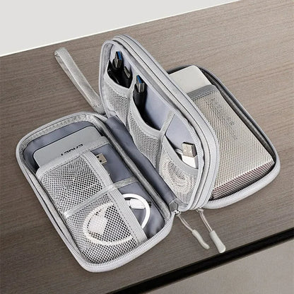 Bolsa organizadora portátil para almacenamiento de productos digitales de viaje, bolsa multicapa para cables de auriculares, bolsa para cargar cables de datos USB