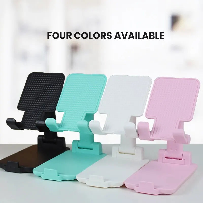 Soporte plegable para teléfono con ángulo y altura ajustables con almohadilla de silicona, apto para escritorio, totalmente plegable y compatible.
