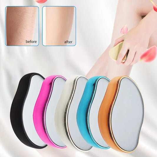Borrador de depilación física de cristal caliente, depiladora de vidrio, indolora, fácil de limpiar, herramienta de depilación reutilizable para el cuidado corporal.