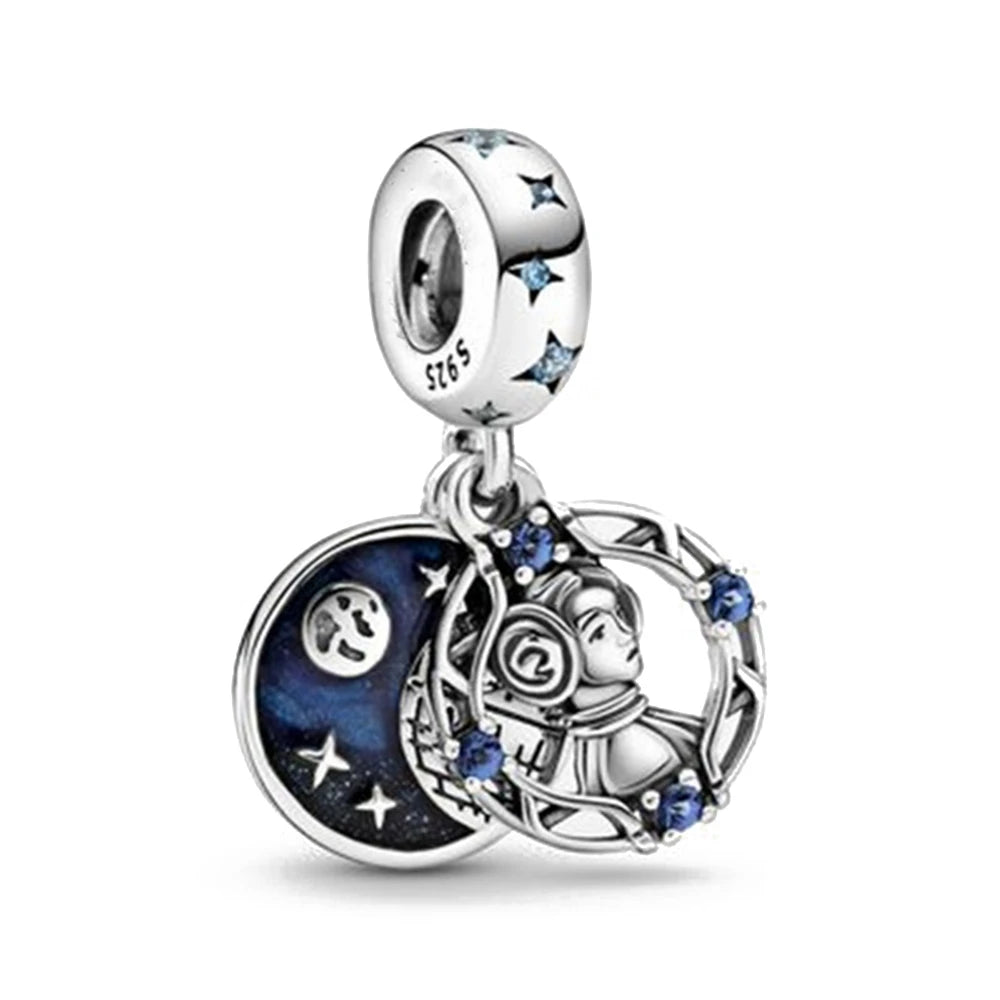 Charms de Disney Stitch Marvel Rescuer Star Wars para pulsera Pandora original de plata de ley 925, collar para mujer, joyería