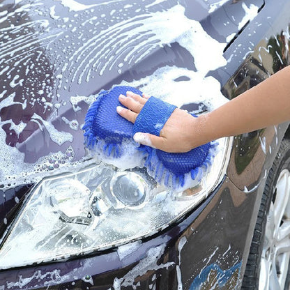 1 par de guantes de esponja para lavar el coche, de chenilla, de fibra ultrafina, resistentes a los arañazos y súper absorbentes.