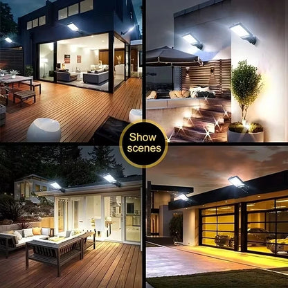 4/6/8 lámparas solares de seguridad para exteriores con sensor COB de 108 W, 3 modos de luz, impermeables, para jardín, patio, camino, luz con control remoto