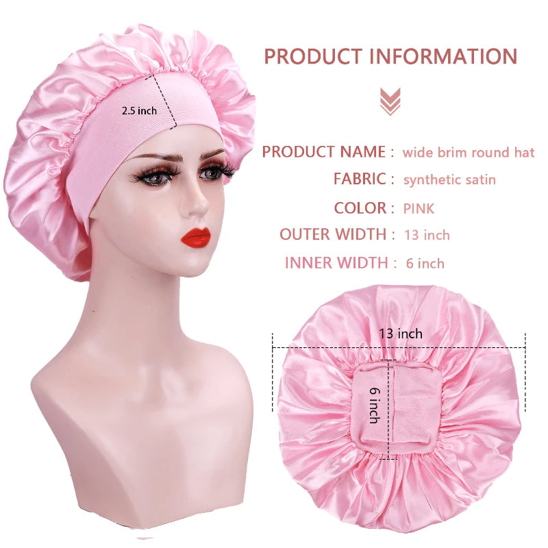 Gorro de seda redondo para dormir, gorro de ducha para mujer, accesorio para el cabello, productos de baño, gorro para el cabello, 1 unidad