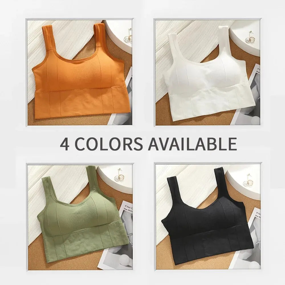 Tops cortos para mujer con sujetador incorporado, sin costuras, sin aros, cómodos, sexys, acolchados, soporte, para yoga, entrenamiento, deportes, tops cortos