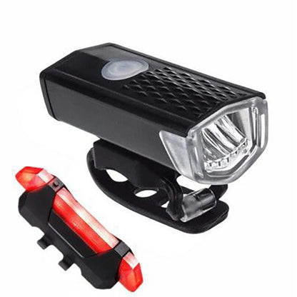 Juego de luces para bicicleta, luz delantera con luz trasera, recargable por USB, fácil de instalar, 3 modos, accesorios para bicicleta de carretera y MTB