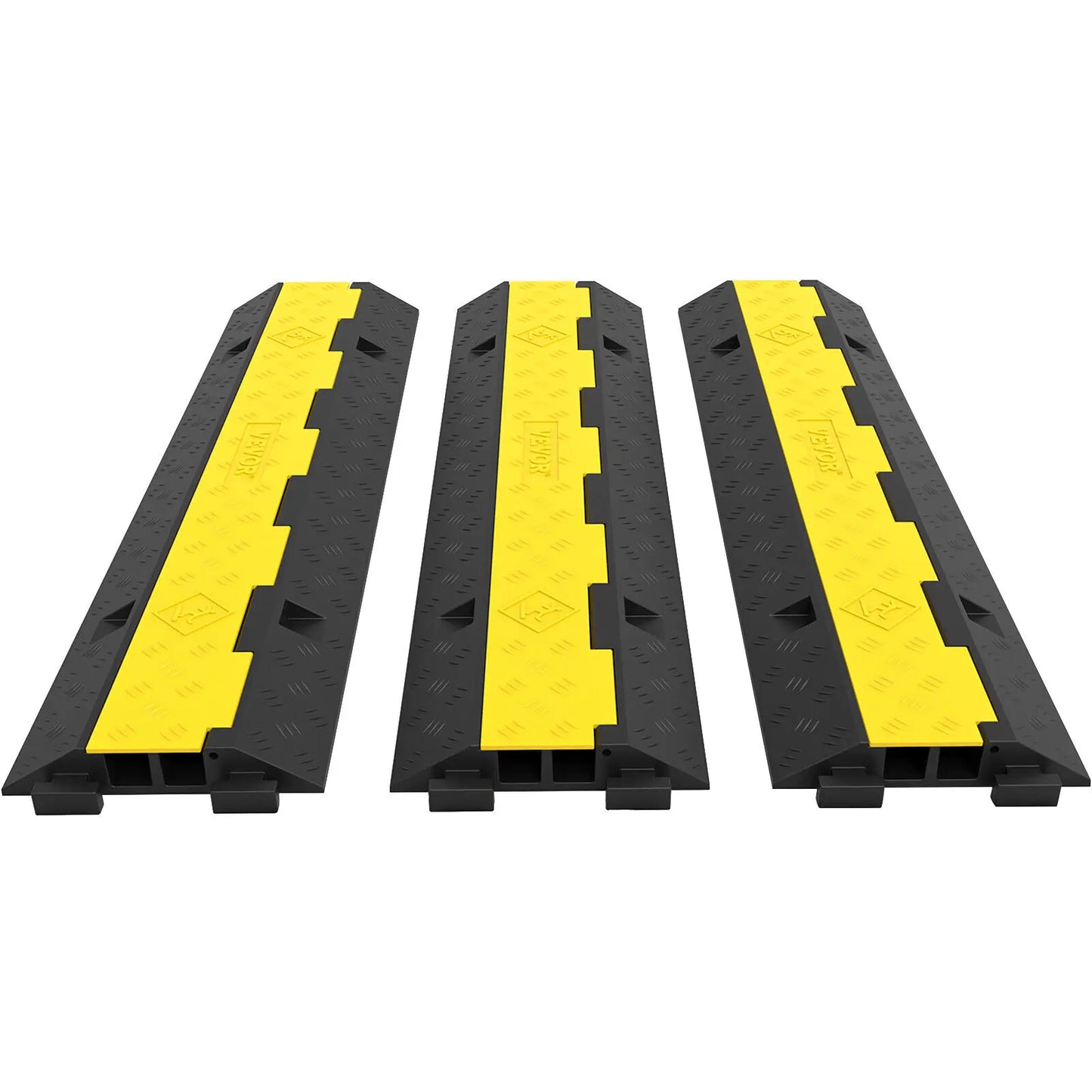 Protector de cable VEVOR para rampas, 2 canales, goma y PVC, 5000 kg, reductor de velocidad, estacionamientos, entradas de vehículos y tráfico.