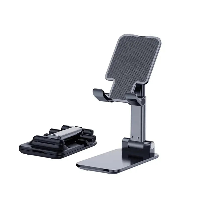 Soporte plegable para teléfono con ángulo y altura ajustables con almohadilla de silicona, apto para escritorio, totalmente plegable y compatible.