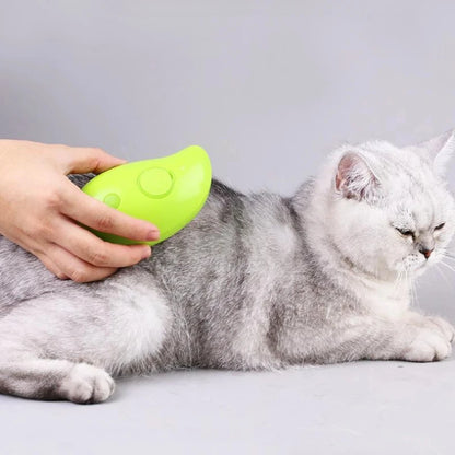 Cepillo de vapor para gatos, rociador eléctrico de agua, peine para gatitos y mascotas, de silicona suave, cepillo de baño para gatos, suministros de aseo