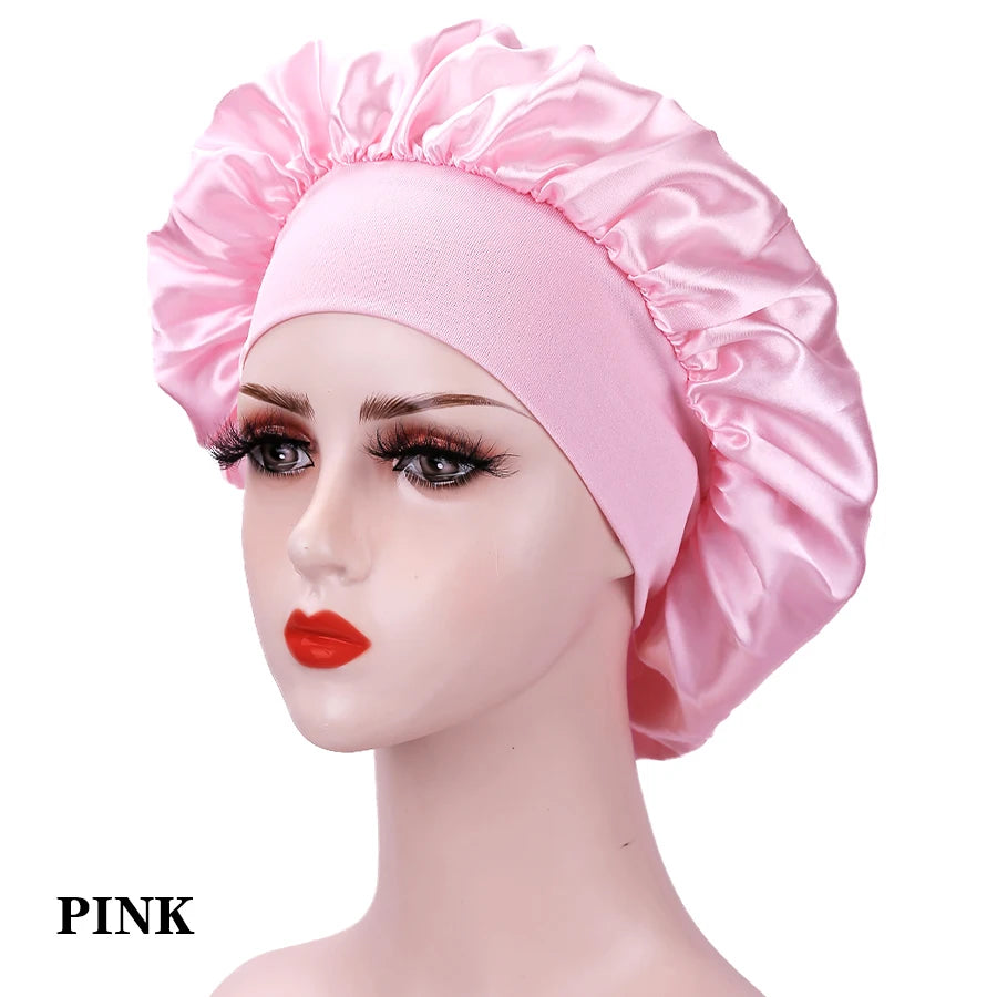 Gorro de seda redondo para dormir, gorro de ducha para mujer, accesorio para el cabello, productos de baño, gorro para el cabello, 1 unidad