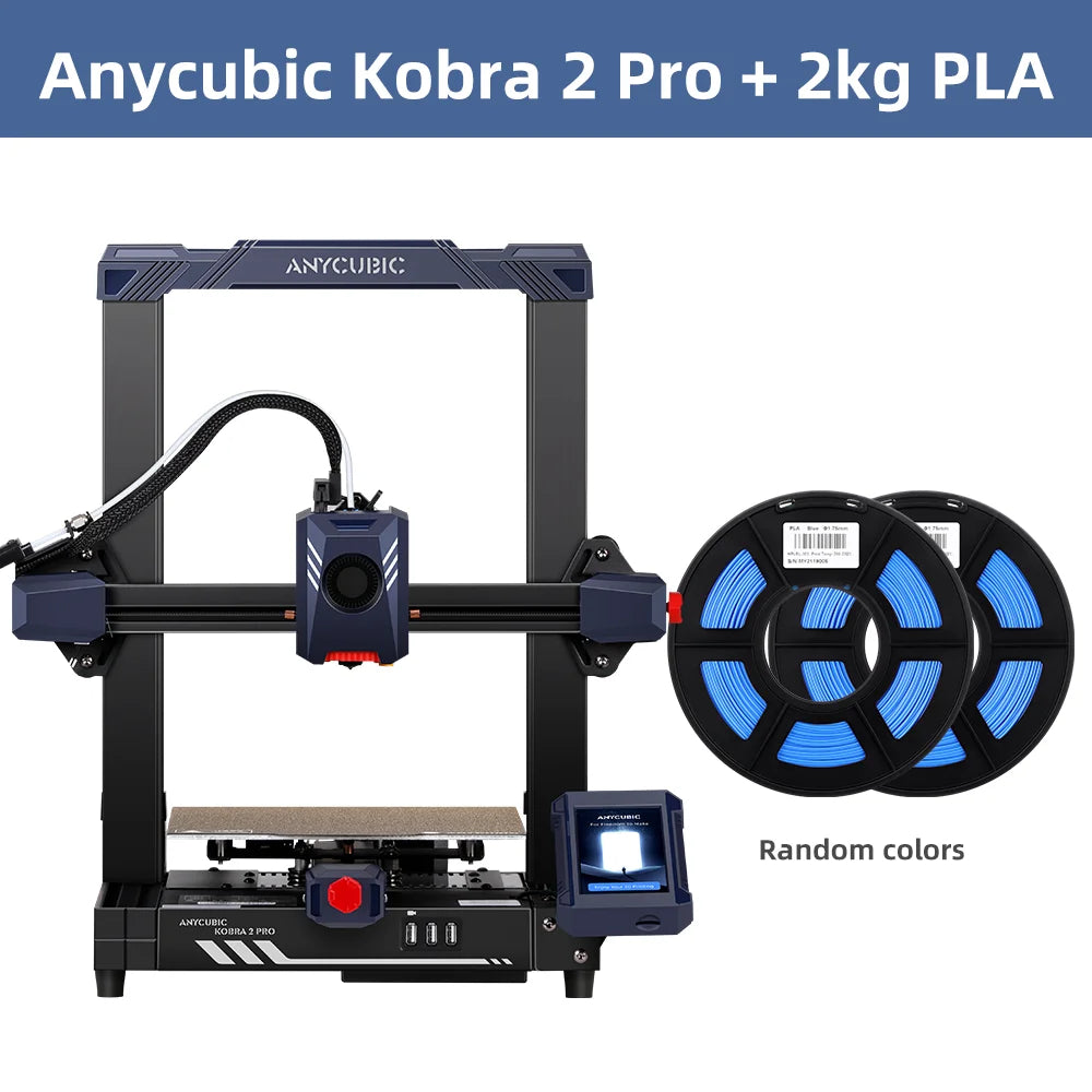 Impresora 3D ANYCUBIC Kobra 2 Pro FDM Velocidad máxima de impresión de 500 mm/s con dimensiones de impresión de 9,8 x 8,7 x 8,7 pulgadas LeviQ 2.0