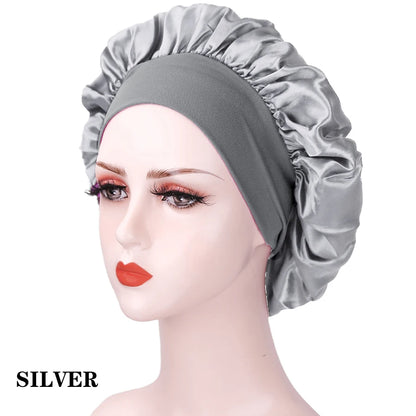 Gorro de seda redondo para dormir, gorro de ducha para mujer, accesorio para el cabello, productos de baño, gorro para el cabello, 1 unidad