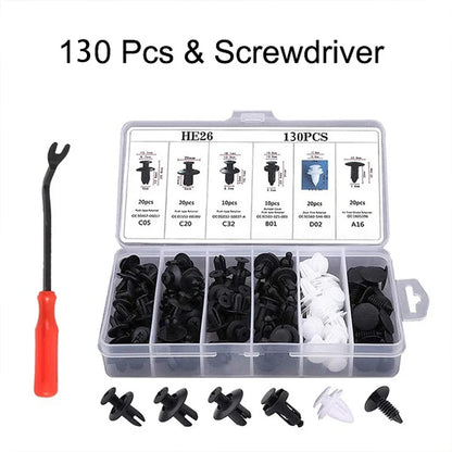 Kit de clips de sujeción para automóvil, remaches para guardabarros, 30 herramientas, remaches para carrocería, remaches, parachoques, molduras de puertas y paneles.