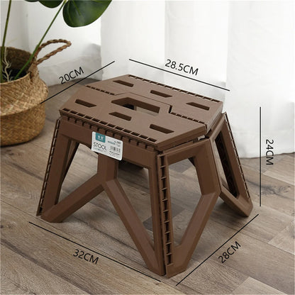 Taburete plegable portátil, banco pequeño grueso, taburete para acampar al aire libre, taburete de puesto, taburete de pesca, taburete bajo portátil de plástico