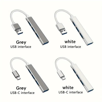 Concentrador USB 3.0 extensor, adaptador divisor de 4 puertos, estación de acoplamiento OTG para teléfono, MacBook Pro de 13 a 15 pulgadas, Air, PC, portátil y concentrador de ordenador.