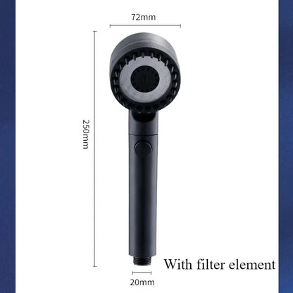 Cabezal de ducha con filtro de alta presión, rociador ajustable de 3 modos con cepillo de masaje, grifo de lluvia, accesorios de baño