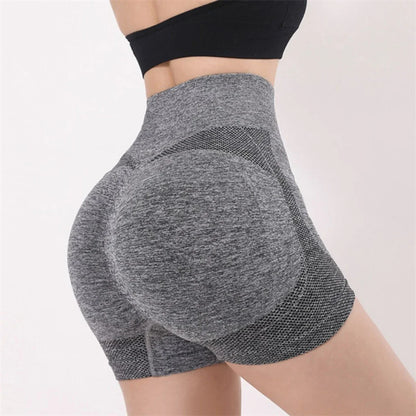 Pantalones cortos de yoga para mujer, de cintura alta, para entrenamiento, fitness, levantamiento de glúteos, para gimnasio, correr, ropa deportiva
