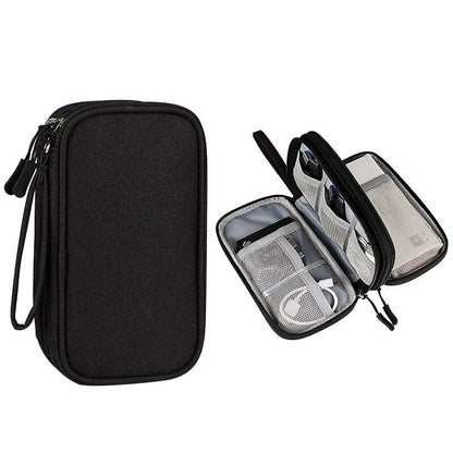 Bolsa organizadora portátil para almacenamiento de productos digitales de viaje, bolsa multicapa para cables de auriculares, bolsa para cargar cables de datos USB