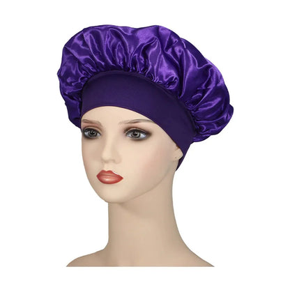 Gorro de noche de satén para mujer, gorro de dormir liso, gorro para dormir, gorro unisex