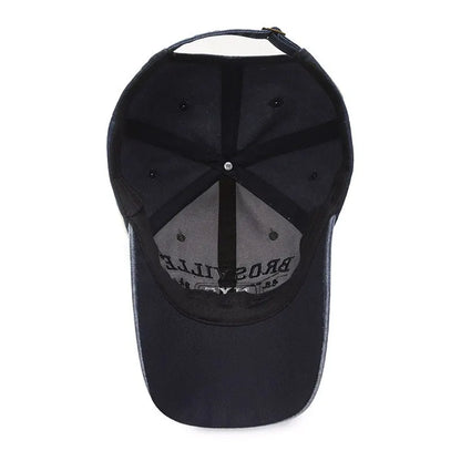 Gorra de béisbol Four Seasons para hombre, informal, de algodón lavado desgastado, con letras bordadas, ala curva, protección solar