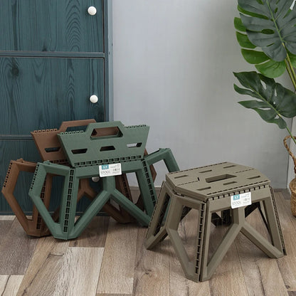 Taburete plegable portátil, banco pequeño grueso, taburete para acampar al aire libre, taburete de puesto, taburete de pesca, taburete bajo portátil de plástico