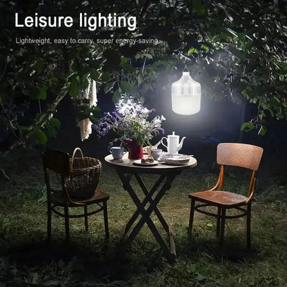 Bombilla LED nocturna recargable e impermeable, luz de emergencia regulable, para exteriores, barbacoa, tienda de campaña, patio y jardín.
