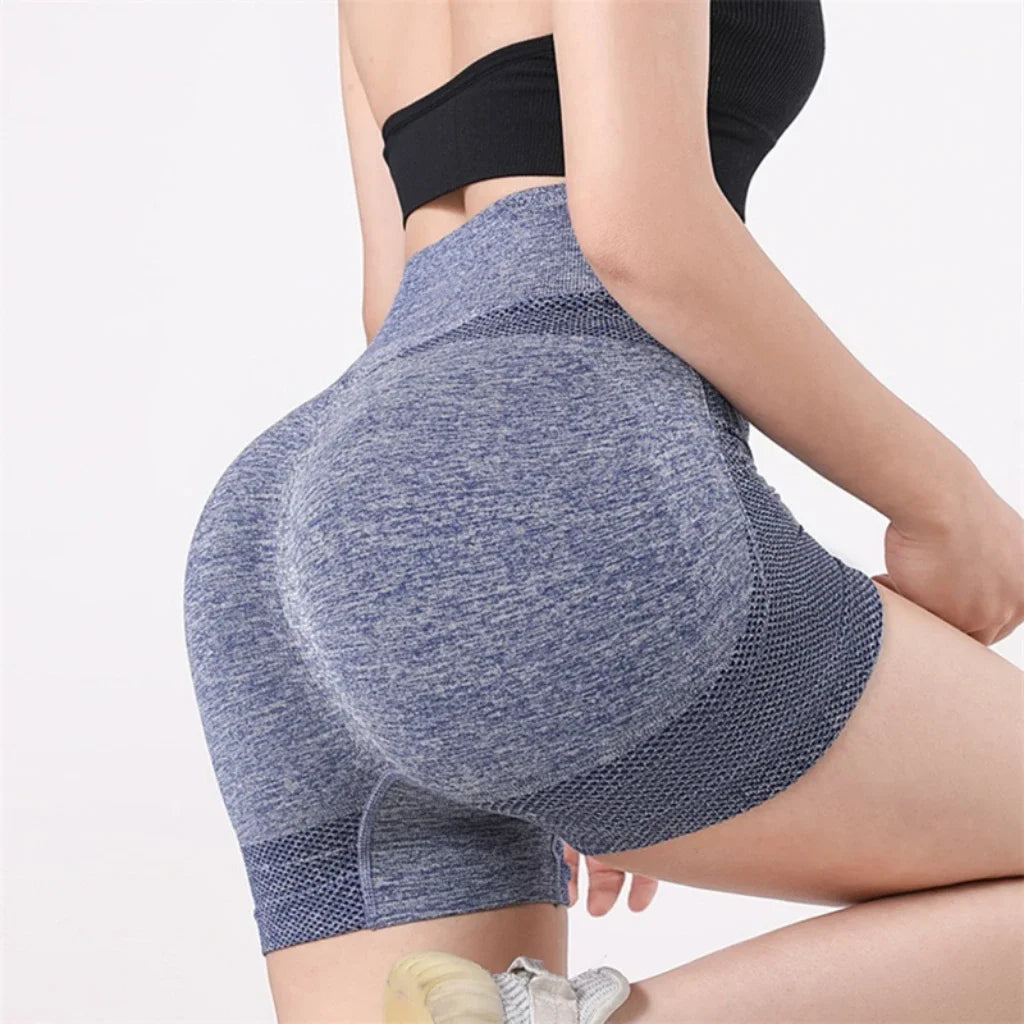 Pantalones cortos de yoga para mujer, de cintura alta, para entrenamiento, fitness, levantamiento de glúteos, para gimnasio, correr, ropa deportiva