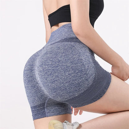 Pantalones cortos de yoga para mujer, de cintura alta, para entrenamiento, fitness, levantamiento de glúteos, para gimnasio, correr, ropa deportiva
