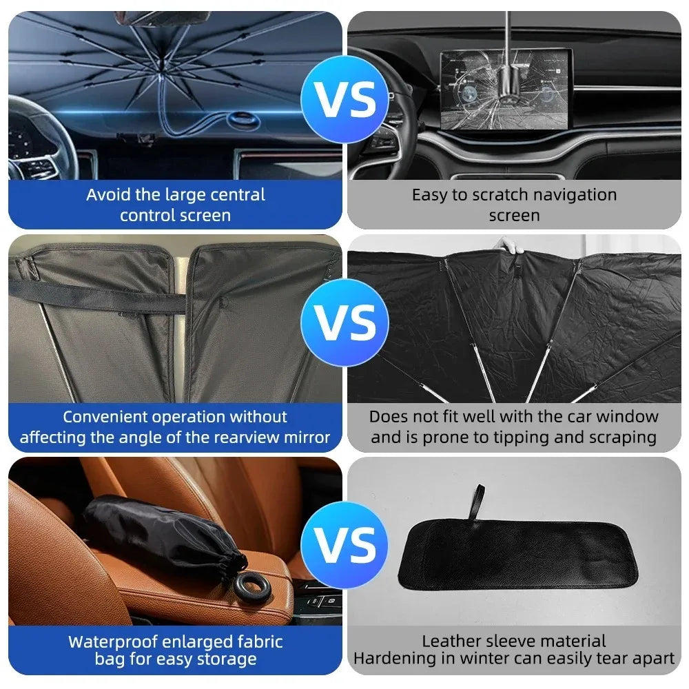 Parasol para coche, sombrilla para ventana delantera, accesorios de protección para parabrisas de coche