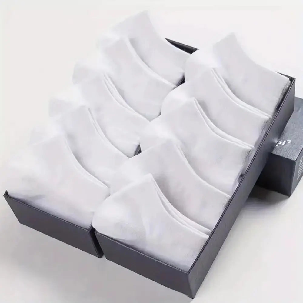 10/40 pares de calcetines náuticos para hombre, deportivos, de negocios, con absorción del sudor, para verano y otoño, de color liso, antibolitas, versátiles, hasta el tobillo.