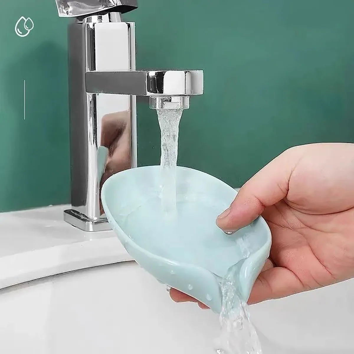 Jabonera con forma de hoja, escurridor, accesorio de baño, jabonera con ventosa, bandeja para jabonera, contenedor de jabón para baño