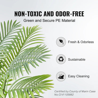 Palmera artificial VEVOR de 1,2 m, 1,5 m o 1,8 m de altura, de polietileno seguro y con protección antivuelco, de bajo mantenimiento para el hogar.