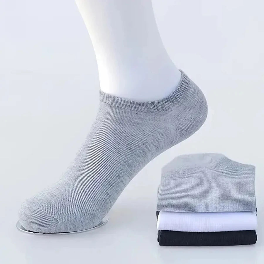 10/40 pares de calcetines náuticos para hombre, deportivos, de negocios, con absorción del sudor, para verano y otoño, de color liso, antibolitas, versátiles, hasta el tobillo.