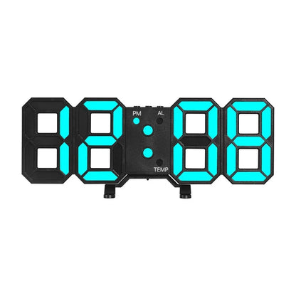Mini reloj de pared digital LED 3D, reloj de escritorio, despertador electrónico, reloj de pared para sala de estar, temporizador de cocina DIY