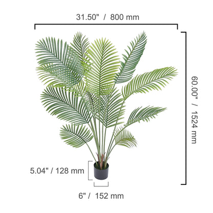Palmera artificial VEVOR de 1,2 m, 1,5 m o 1,8 m de altura, de polietileno seguro y con protección antivuelco, de bajo mantenimiento para el hogar.